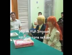 Viral! Pasangan Pengantin di Singosari Nikah Pakai Kostum Cosplay One Piece